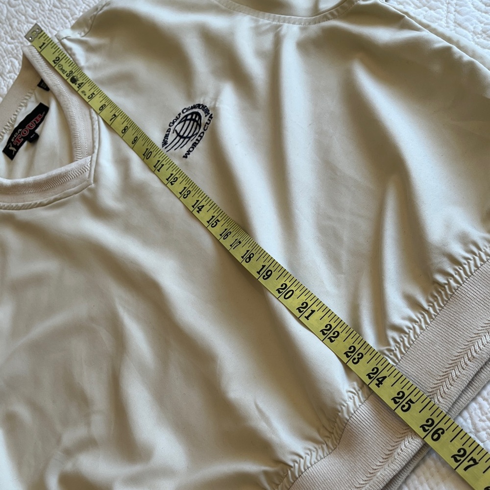 PGA‎ Tour Windbreaker Pullover Top Women's M World Cup Kiawah V-Neck Beige Golf - Picture 11 of 16